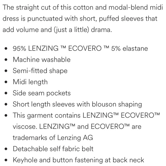 Boden Yoke Detail Midi Dress size 4R New with tags - Picture 6 of 6